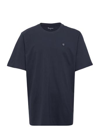 Regular Fit Badge T-Shirt - Gots/Ve Black Knowledge Cotton Apparel