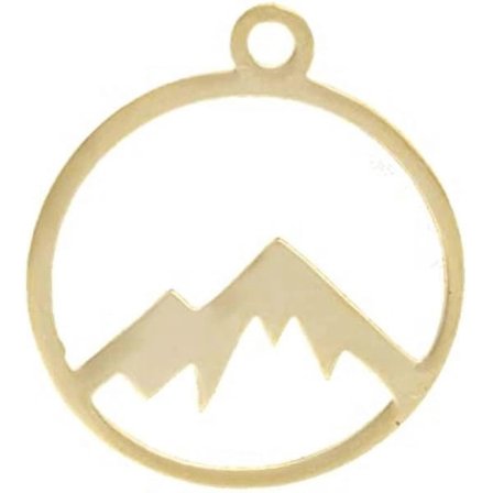 5 st Rostfritt Stål Gyllene Berg Hänge Topp Cirkel Berlock Vandring Gåva Rund Ihålig Berg Berlock Minimalistiska Smycken Allergivänliga för Utomhus L