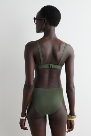 COS Women's Top Bikini In Scuba Bag in Verde