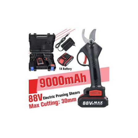 Akkuvarsinta puiden oksaleikkuri, leikkaushalkaisija 30 mm, sähköiset leikkaavat puutarhasakset, 9 Ah litiumakku, 3-4 tunnin työaika (väri: 1x