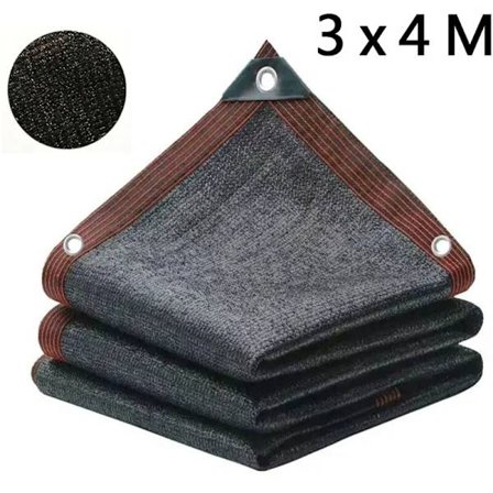 HDPE Skyggenet 3x4m, UV-beskyttelse, 85-90% Skygge til Have, Drivhus, Poolafdækning