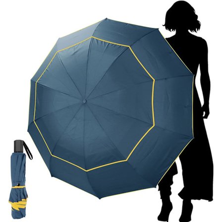 Erittäin suuri golf sateenvarjo kompakti ylisuuri vedenpitävä taittuva sateenvarjo, kaksoisvarjostin tuuletettu vedenpitävä sauva matkasateenvarjot 