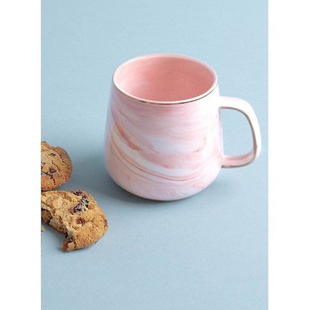 Marmor keramisk kaffemugg Rosa