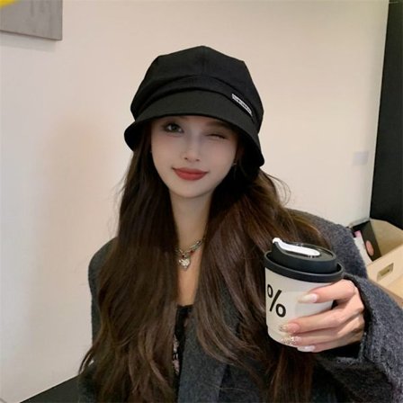 Beret Cap Fransk kunstnerlue SVART