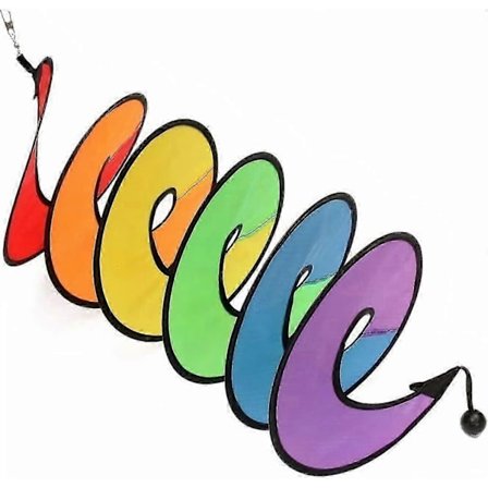 Have Vindspil, Regnbue Curlie Snurretop Foldbar Farverig Spiral Vindspil Hængende Dekoration til Have Udendørs (FMY) M 22x145cm