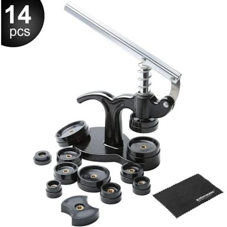 Urværktøj, urpresse til lukning af urkasse, 12 størrelser af forme.