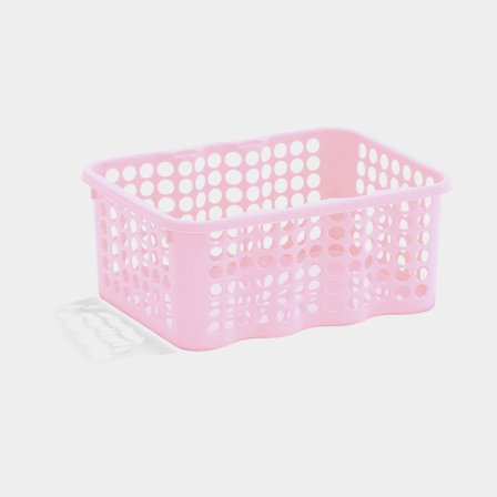Förvaringskorg i plast Nordiska Plast Rondo, rosa, 190 x 130 x 65 mm, 1.5 liter