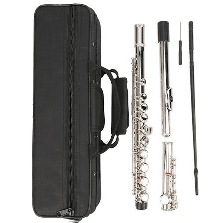 LADE 16 Huller C Fløjte Lukket Nøgle Sølv Øget Rørresonans Musikinstrument med Opbevaringstaske