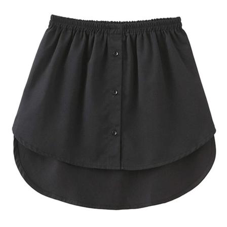 Skjortförlängare Justerbar skiktning Fake Tops Nedre svepfåll med resår i midjan Black 4XL