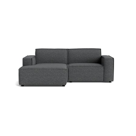 Lyon Lille Chaiselong Sofa, Venstrevendt - Puente Grå/Blå - Kompakt Design 225x160x80cm - Perfekt til Små Stuer & Studielejligheder - Chaiselong Sofa