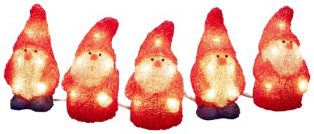 Konstsmide 6240-103 Dekorationsbelysning tomtar, akryl, 5 st, 40 LED, Belysning