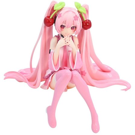 Ny Hatsune Miku Anime Figur Pink Kjole Pvc Model Action Legetøj Kirsebær Pink Kirsebærblomst Dekoration Samle Gaver[GL] Uden Æske
