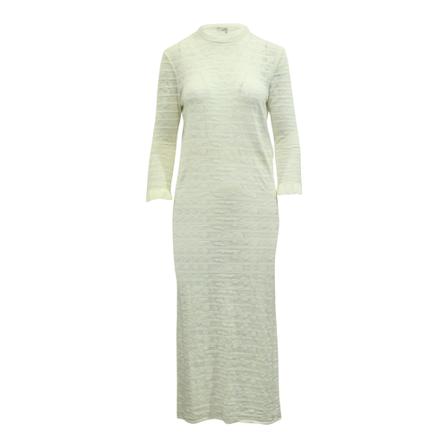 Chloé Pre-owned Pre-owned Chloé Textured Midi Kjole in White Cotton Hvid, Dame