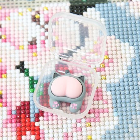 3stk Diamant Maleri Deksel Holder Magnet Cover Minders GRÅ