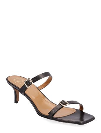 Asti Black Vacchetta Sandal Med Hæl Svart ATP Atelier
