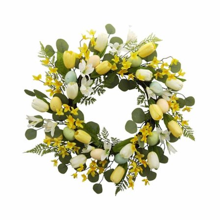 Påskkrans, 45 cm konstgjord bärkrans med påskägg för dörrdekoration