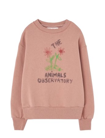 THE ANIMALS OBSERVATORY Flowers Dusty Coral Bear Sweatshirt - Pink - 4 Y
