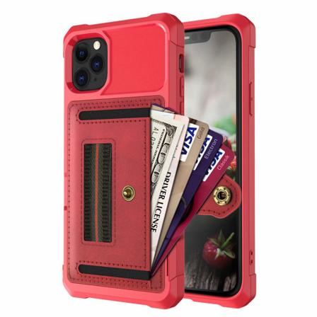 iPhone 11 Pro - Skal med Korthållare Röd