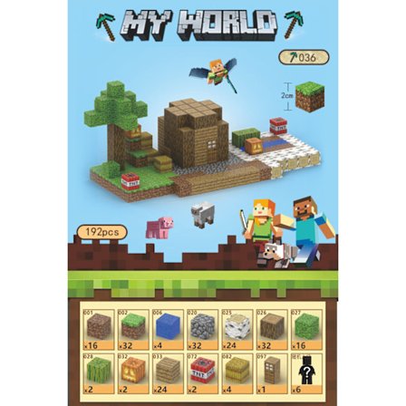 Minecraft byggeklodser, inklusive 192 seks-sidede magnetiske legetøj med 6 figurer, landsbyhøvdingen[mo]