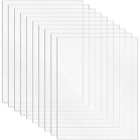 10 stk Akrylplader 1mm - Klar Plexiglas Plastplader til Håndværk