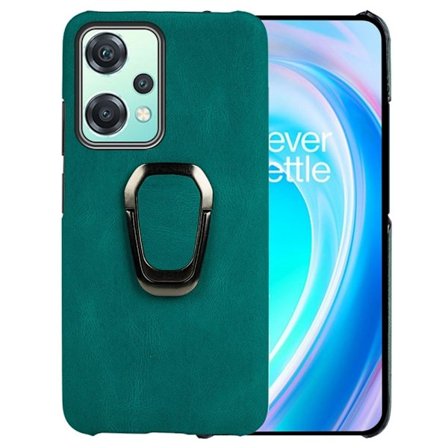 Stødsikker Læder Cover med Oval Stativ til OnePlus Nord Ce 2 Lite 5g - Grøn