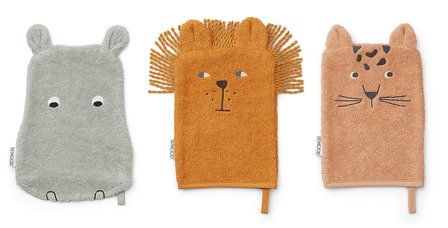 LIEWOOD Vaskeklud 3-pak Safari Mix, Tøj & Bolig, Badetid, Vaskeklude