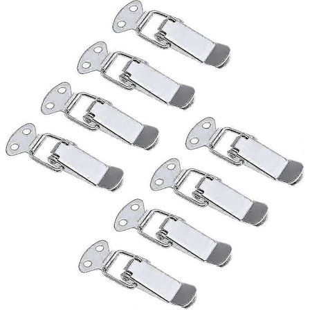 8 stk. rustfritt stål vekselspenne, fjærlås, spaklås for medisinsk utstyr/verktøykasse/flyveske/skuff/boks/skap A