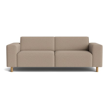 Seam 3-Sitzer-Sofa in Montreal Dunkelbeige, modernes Design mit Cord-Optik, komfortable Polsterung, elegante Holzfüße, Gesamthöhe 78cm