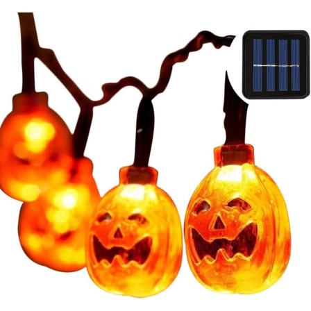Halloween-lyhty 30 LED-kurpitsavaloilla, oranssi valo