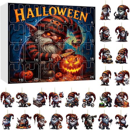 Halloween Nedtællingssæt Akryl Græskar Nisse Nedtællingskalender Sæt Halloween Juletræspynt