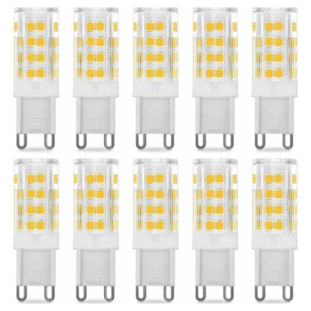 G9 5W LED-pære, 40W ækvivalent, varm hvid 3000k, 220-240V, 360° strålevinkel, pakke med 10