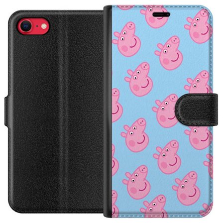 Kompatibelt Lommeboketui til Apple iPhone SE (2020) Peppa Pig spedbarnsfigur i pastellfarger, søt tegnet barneillustrasjon med myk minimalistisk stil