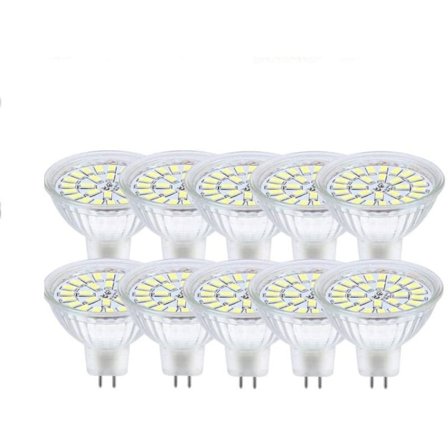 GU5.3 LED pære, kold hvid 6000 K, MR16 LED 12 V, 3 W, svarende til 30 W halogen, ikke-dæmpbare LED spots, 10 stk. [Energiklasse F]