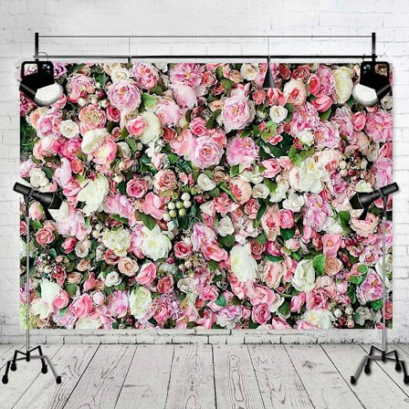 Art Studio 3D Blomst Foto Baggrund Pink Rose Fotobaggrund Til Billeder Nyfødt Brudebrud Baby Shower Fødselsdagsfest 6x4ft