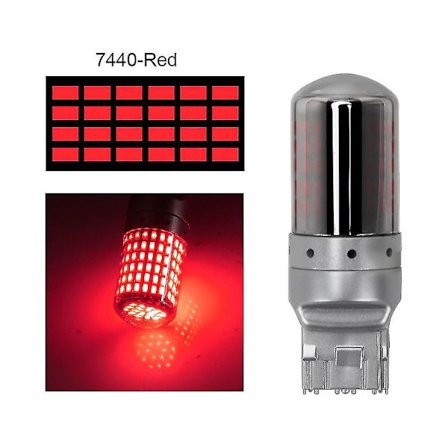 Jarruvalon virheetön Canbus 1kpl Canbus Auton LED-polttimot Vilkkuvalot 1156 Ba15s P21w T20 7440 W21w LED-polttimot 3014 144smd(7440 keltainen)