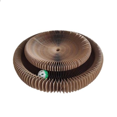 Magisk katteskraber Organ katteskrabebræt med en klokkekugle, interaktivt katteskrabelegetøj, sammenklappeligt katteskrabebræt kattelegetøj 