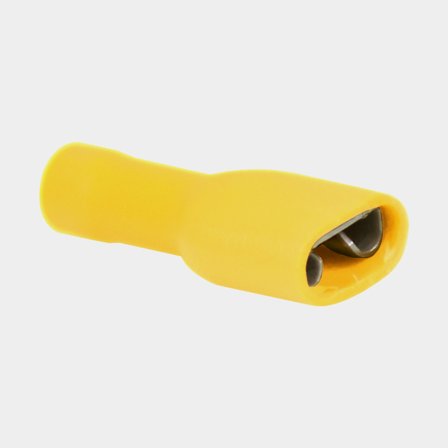 Fully insulated female blade terminal housings, 6.4 x 0.8 mm, fits cable 4 - 6 mm², 10-pack, yellow