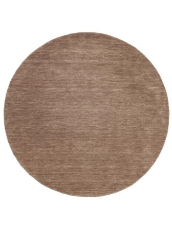 Handloom Ø 150 Piccolo Marrone Chiaro Monocromatico Rotondo Tappeto Di Lana