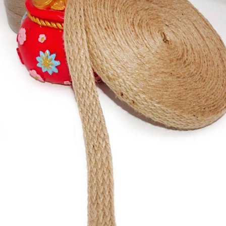 Flätat säckbandsrep Jute-rep 1,5 cm
