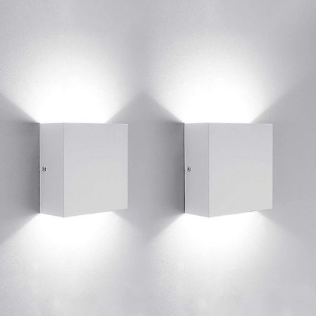 2-pack Modern Vägglampa Led Vit Svart Dimbar Tvåfärgad