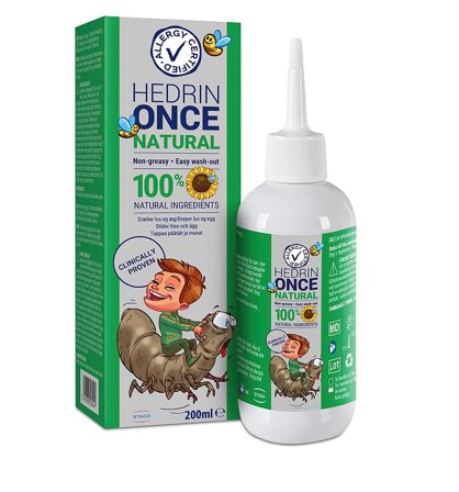 Hedrin Once Natural lusebehandling lotion 200 ml, Hår, Shampoo, Luseshampoo
