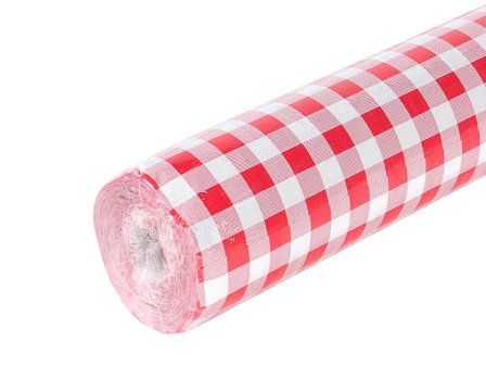 PRONAPPE Duk Rutig 1,18x25m röd/vit - Lyreco - Kök och servering - Servetter och dukar - Dukrullar