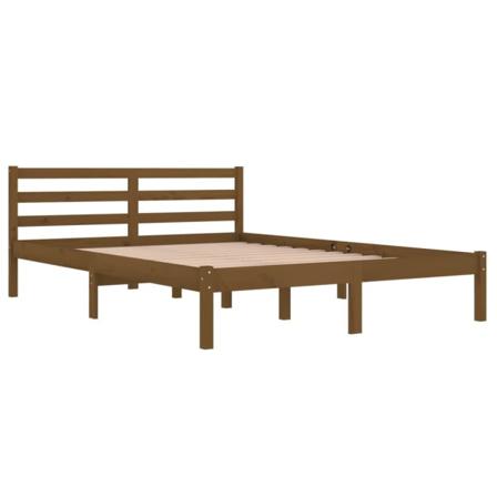 Vidaxl Sängram Massiv Furu 140x200 Cm Honungsbrun Brun