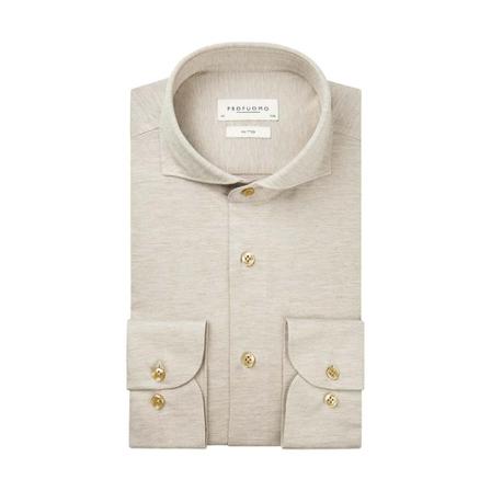 Profuomo F , Beige , Heren , Maat: S Casual Overhemden