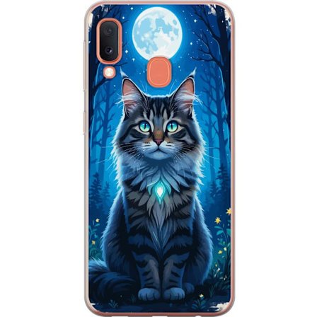 Kompatibelt Mobildeksel til Samsung Galaxy A20e Katt månsken