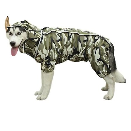 Lemmikkikoiran vaatteet Koiran sadetakki Vedenpitävä iso koira Irrotettava huppari, kiristysnyörillinen takki, koiran tarvikkeet Koiran vaatteet