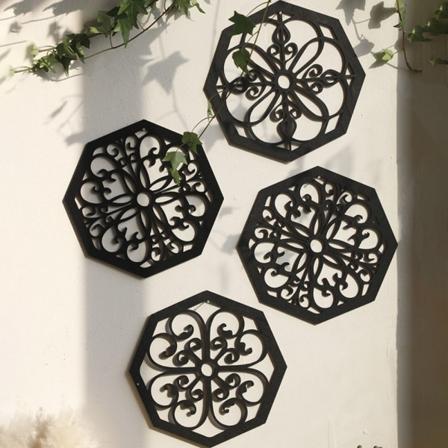 4 stk 3D hul trævægdekoration Octagon trævæg