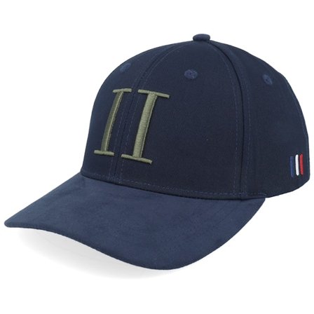 Les Deux - Blå adjustable Keps - Baseball Cap Suede Ii Dark Navy Blue Adjustable @ Hatstore