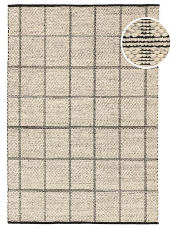 Lulea 160X230 Lysebeige/Sort Tæppe