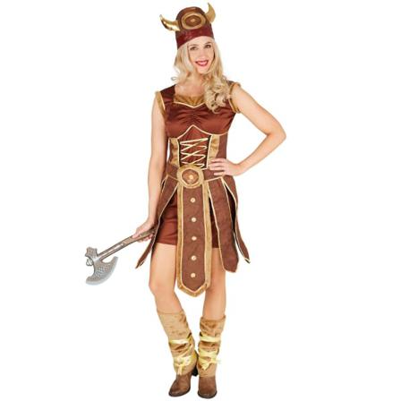 Tectake Maskeraddräkt Kvinnlig Viking Brown M